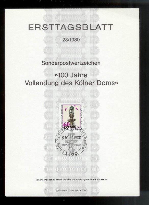GERMANY (52) Ersttagsblatt FDC Presentation Cards
