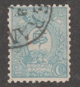 Iran Scott# 74, used hinged, HR, blue, 2 ch, #AOO38