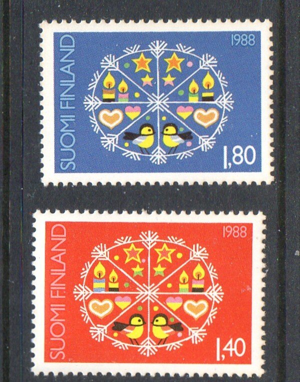 Finland Sc 783-84 1988 Christmas stamp set mint NH