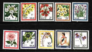 Niue-Scott#122-31- id9-Unused NH set-Flowers-1969-