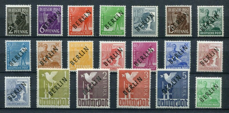 GERMANY BERLIN 1948-49 9N1-9N20 + 9N21-9N34 RED & BLACK OVERPRINTS VF/XF MNH 1