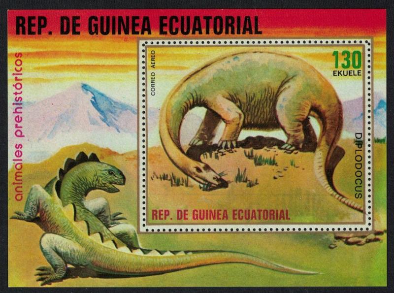 Eq. Guinea Dinosaurs Prehistoric Animals MS 130 Eq perf SC#7884