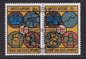 United Nations  New York  #398  cancelled 1983  trade and development 28c  pair