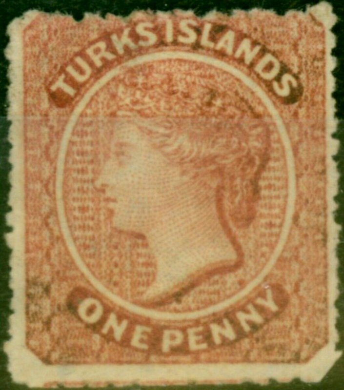 Turks Islands 1873 1d Dull Rose-Lake SG4 Fine Unused