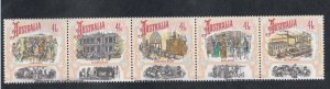 Australia # 1184, Colonial  Australia, Strip of 5 Different, Used, 1/2 Cat,