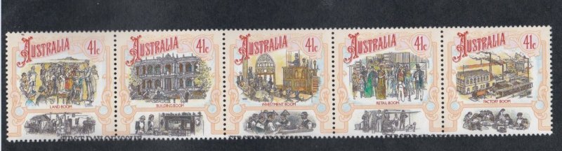 Australia # 1184, Colonial  Australia, Strip of 5 Different, Used, 1/2 Cat,