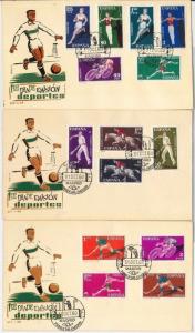 65618 - SPAIN - 3 FDC COVERS 1960: FOOTBALL  hockey PELOTA VASCA cycling