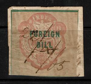India 1860 1R Foreign Bill (BF#2) Used - S1186
