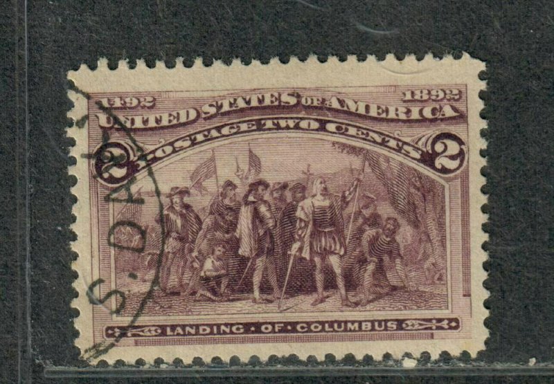 US Sc#231 M/H/VF, XF-Superb Jumbo Natural Inclusion Broken Frame Line