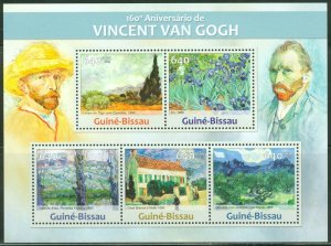 GUINEA BISSAU 2013 160th BIRTH  VINCENT VAN GOGH  SHEET MINT NH