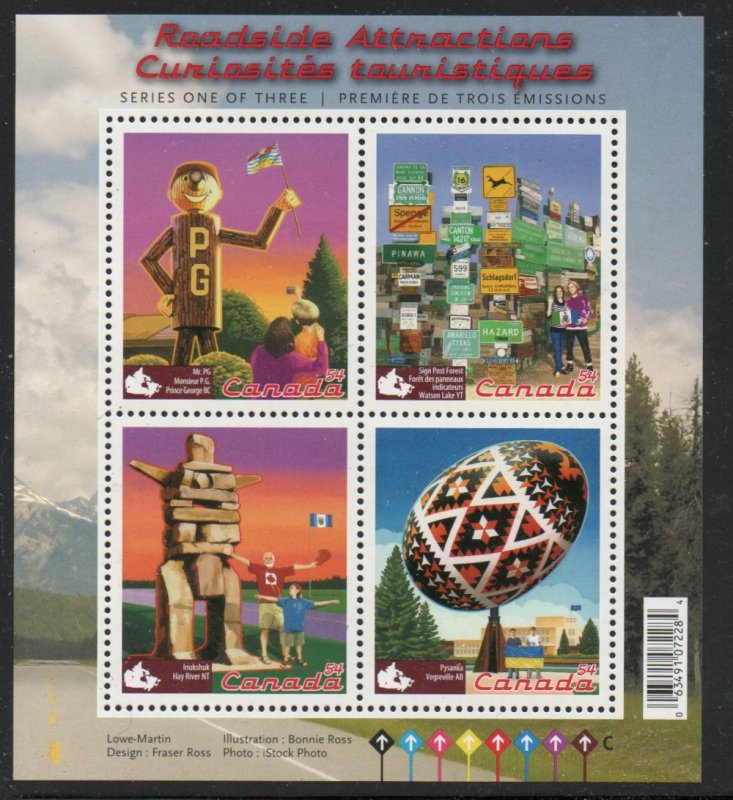 Canada Sc 2335 2009 Roadside Attractions stamp sheet mint NH