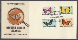 Brit. Virgin Islands Scott 342-5 FDC - Butterflies