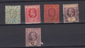 Fiji KEVII Unchecked Collection Of 5 Fine Used BP4617