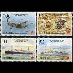 LIBERIA 1995 - Scott# 1175-8 WWII 50th. Set of 4 NH