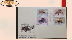 O) 1999 URUGUAY, OLD CAR, CARRIAGES, BREAK, MYLORD, COPUE, BREAK DE CHAMP, FDC