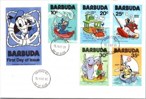 Barbuda FDC 1981 - Donald Duck, Walt Disney - Block of 5 - F65054