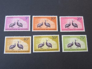 Guinea 1961 Sc Sc 223-28 Bird set MNH