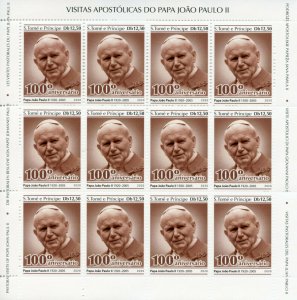 Sao Tome & Principe Pope John Paul II Stamps 2020 MNH Famous People 4x 12v M/S 