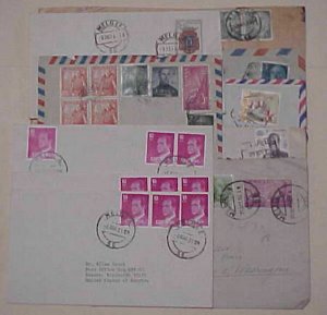 SPAIN  AFRICA MELILLA  8 COVERS , 6 TO USA INCLUDES 1 REGISTERED