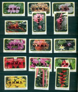 Cook Islands 2010 Flower definitive set with OHMS red opt #O103-17 MNH CV $34.10