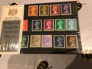 GB 1967 Machin Low Values German Presentation Pack Original Cellophane Cat £90