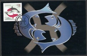 CANADA Sc #2460. SIGNS of the ZODIAC - THIS MAXICARD CELEBRATES PISCES