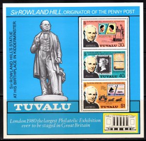 Tuvalu 1979 Sc#124a. STAMPS ON STAMPS/SIR ROWLAND HILL Souvenir Sheet MNH