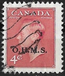 Canada # O15  George VI Official  O.H.M.S 4c overprint (1)   Used