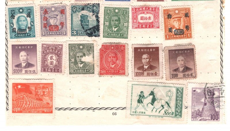 CHINA Stamps{30} NORTHWEST & EAST Sun Yat Sen Surcharges Dragon Album Page KA731