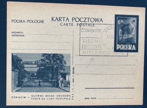 1947 Krakow Poland 2 Years Auschwitz KZ Camp Liberation Anniv Postcard Cover