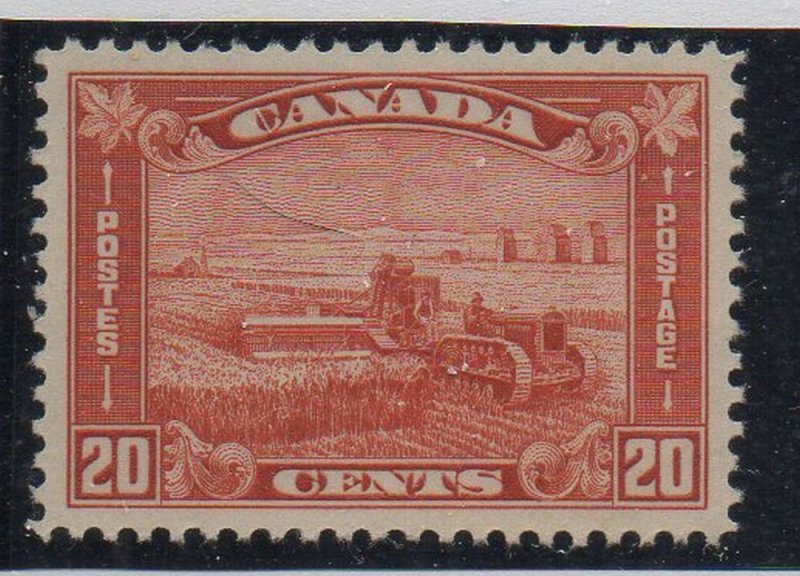 Canada Sc 175 1930 20c brown red Harvesting Grain stamp mint LH