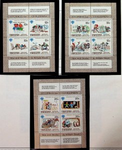 PENRHYN Sc 111-13 NH ISSUE OF 1979 - 3 MINISHEETS - CHILDREN