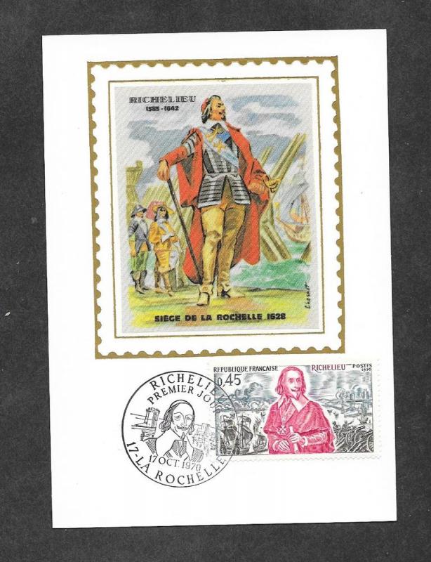 France 1286 Maxi Card Style Silk FDC!