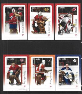 CANADA - 2015 GREAT CANADIAN GOALIES - SCOTT 2873 TO 2878  - MNH