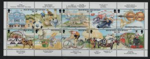 ISLE OF MAN, 586A, MNH, BOOKLET PANE OF 10, 1994, TOURISM