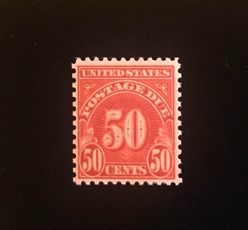 J86a MNH F/VF Scarlet 50 cent Postage Due rotary press printing