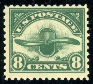 US Stamp #C4 Airplane Radiator & Propeller 8c - MLH - CV $17.50