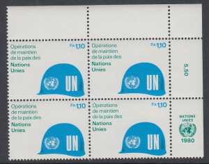 UN Geneva 92 Plate Block MNH VF