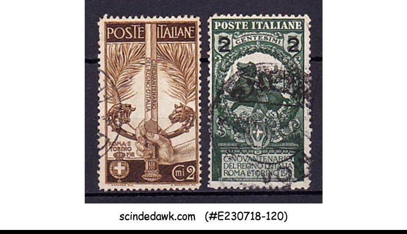 ITALY - 1911 SCOTT#119 AND 126 ( SURCHARGED) - 2V - USED