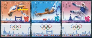 Israel Stamps 2012 MNH London Olympics High Jump Karate Gymnastics 3v Set