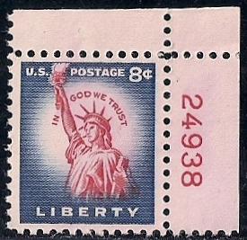 1041B 8 cent 1954 Liberty Rotary Press, NH OG XXF