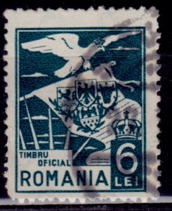 Romania, 1929, Eagle and Arms, 6L, sw#7, used