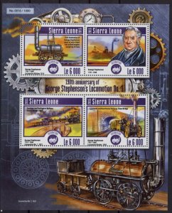 Sierra Leone 2015 LOCOMOTIVES G.STEPHENSON Sheet Perforated Mint (NH)