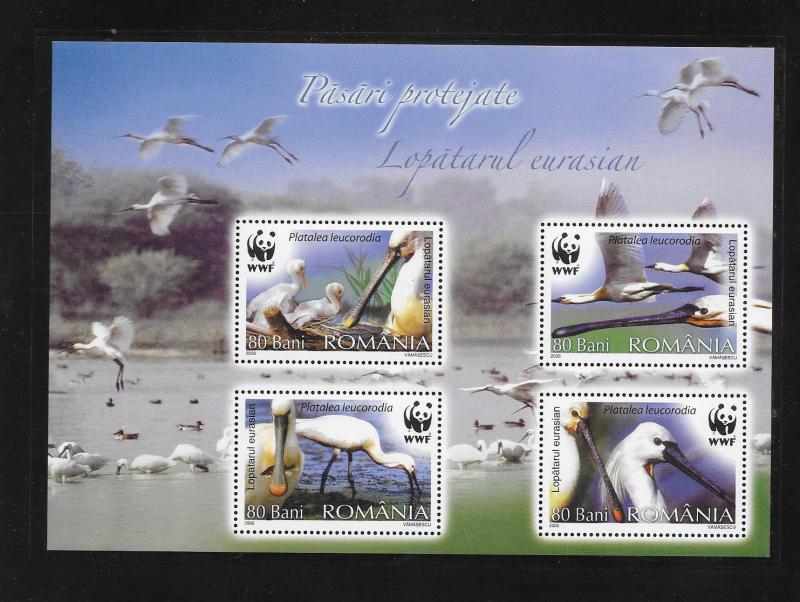 BIRDS - ROMANIA #4890a-STORK WWF  MNH