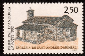 Andorra (French) #413  MNH - Church of St Andrew of Arinsal (1992)