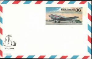 Scott UXC24 DC-3 Mint Postal Card