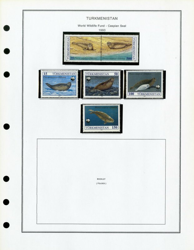 Turkmenistan Mint NH + LH 1992 to 2001 Stamp Collection