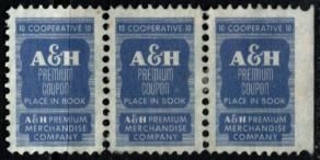 Vintage A & H Premium Merchandise Company Cooperative Stamps Strip/3