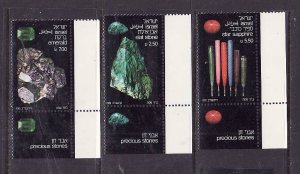 Israel-Sc#795-7 -unused NH set with tab-Minerals-1981-