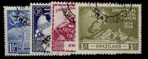 SWAZILAND GVI SG48-51, anniversary of UPU set, FINE USED.